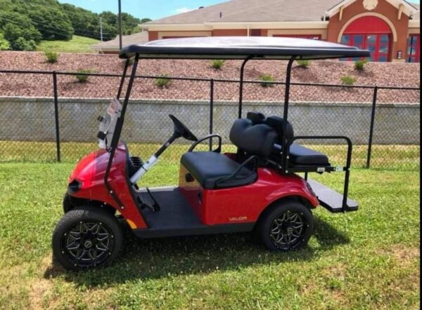 Custom EZGO TXT Lifted Golf Cart – Red | Off-Road Tires, Rear Seat, Premium Styling - Image 7